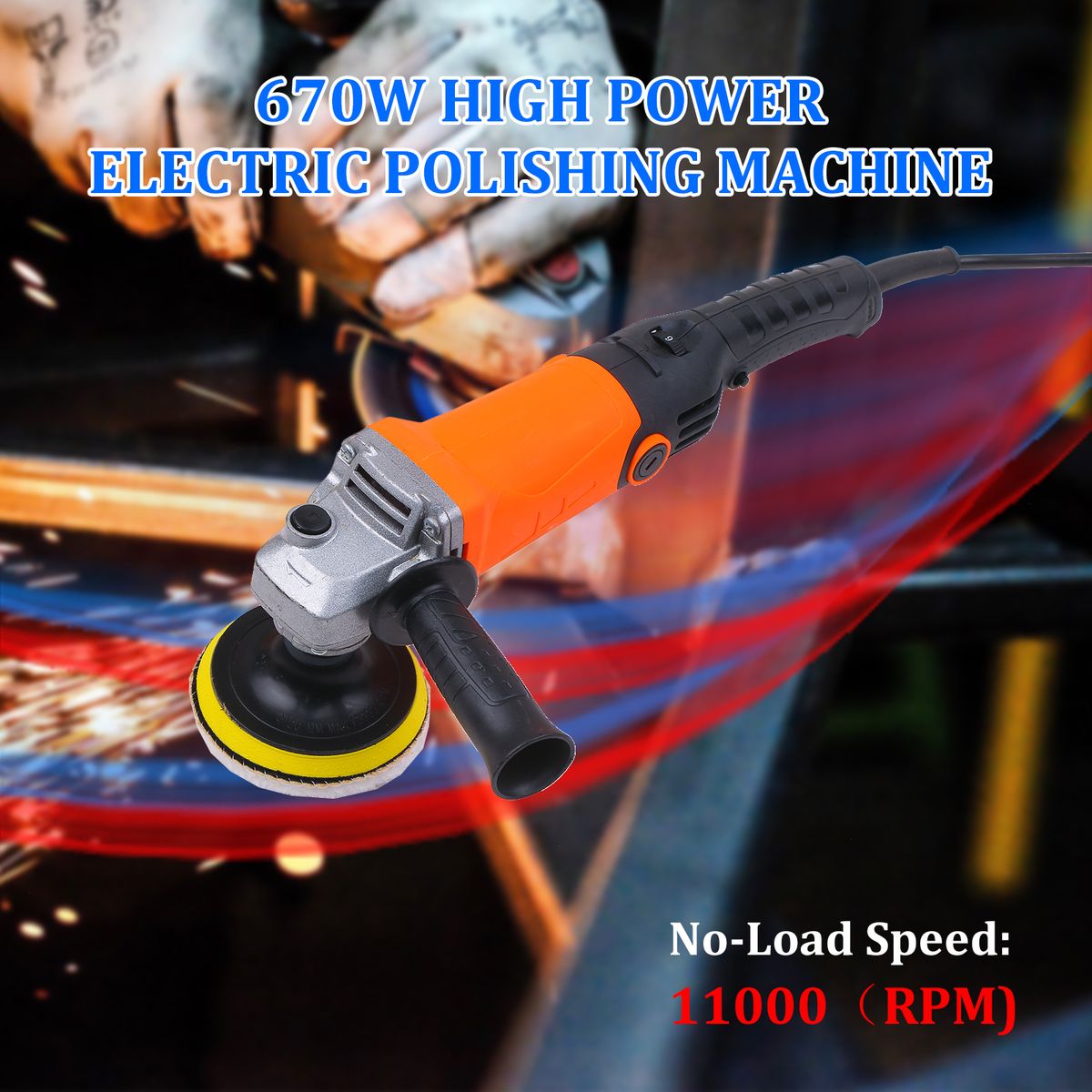 670W Angle Grinder Handheld Polishing Machine Sanding