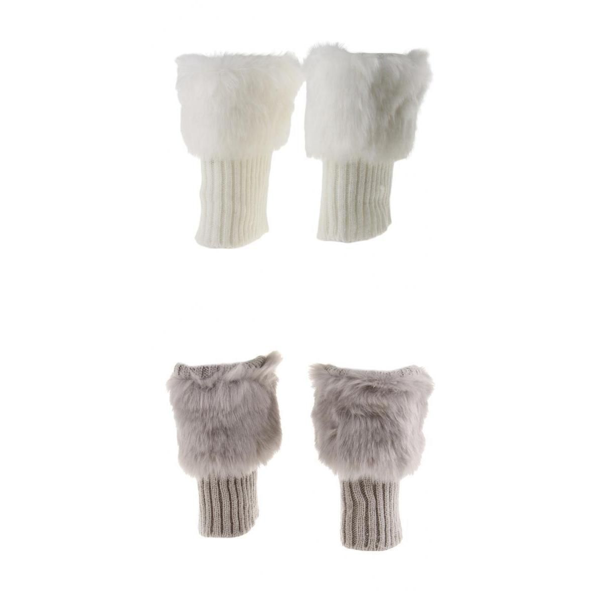 2 Pairs   Leg Warmer Stretchy Knit Boots Cuff Sock Sleeves