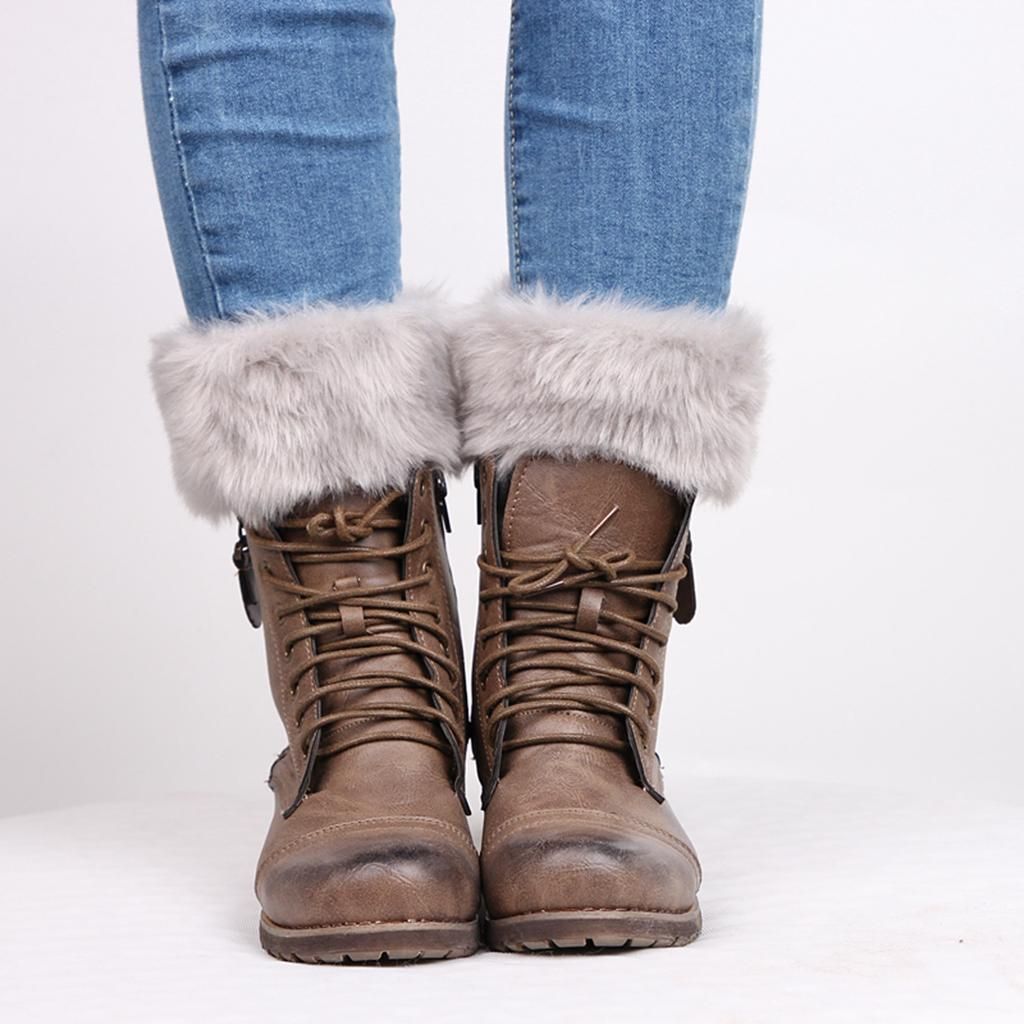 2 Pairs   Leg Warmer Stretchy Knit Boots Cuff Sock Sleeves