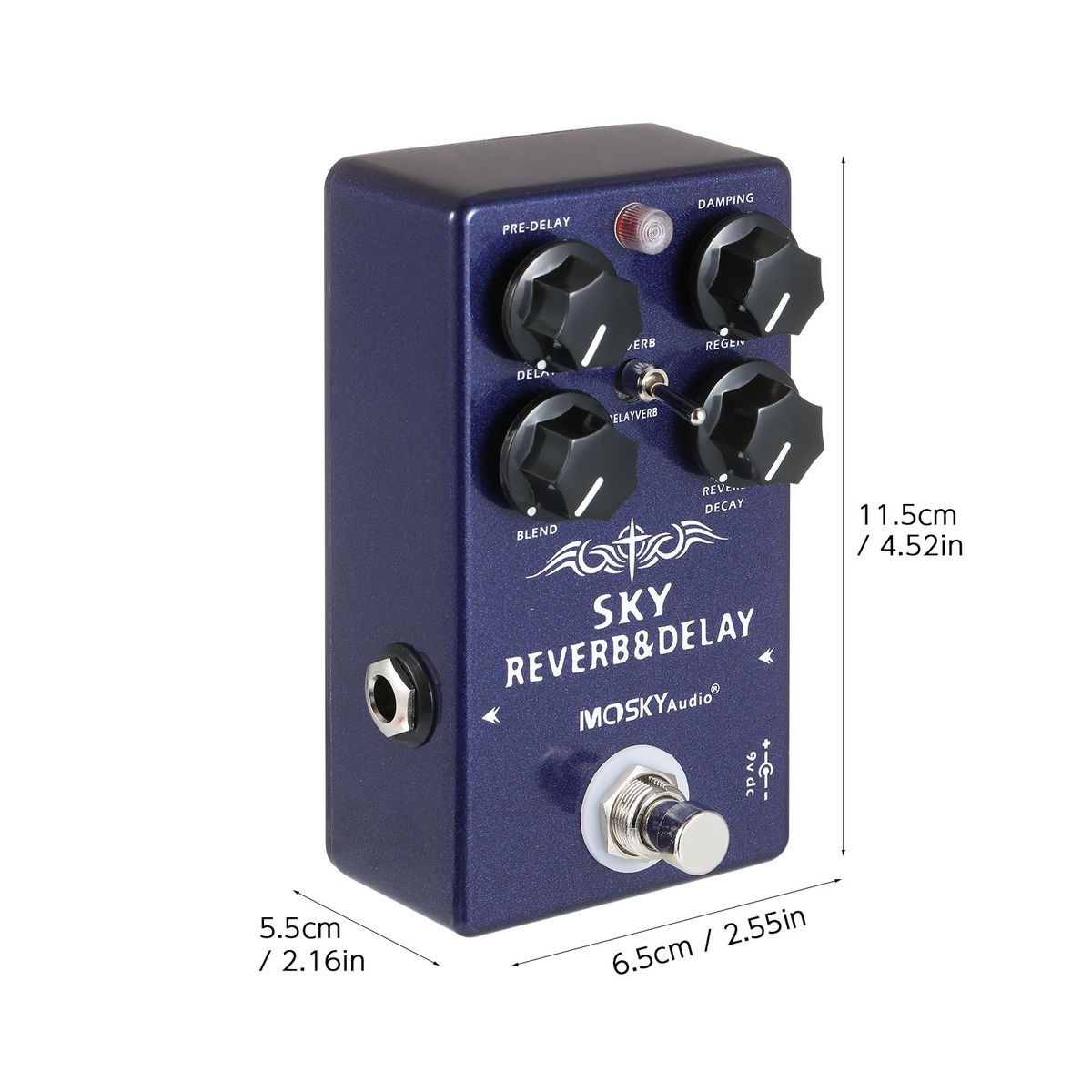 MOSKYaudio 2-in-1 Digital Reverb   Delay Effects Pedal