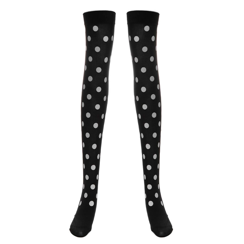 Womens Girls Extra Long Halloween Socks Over Knee White
