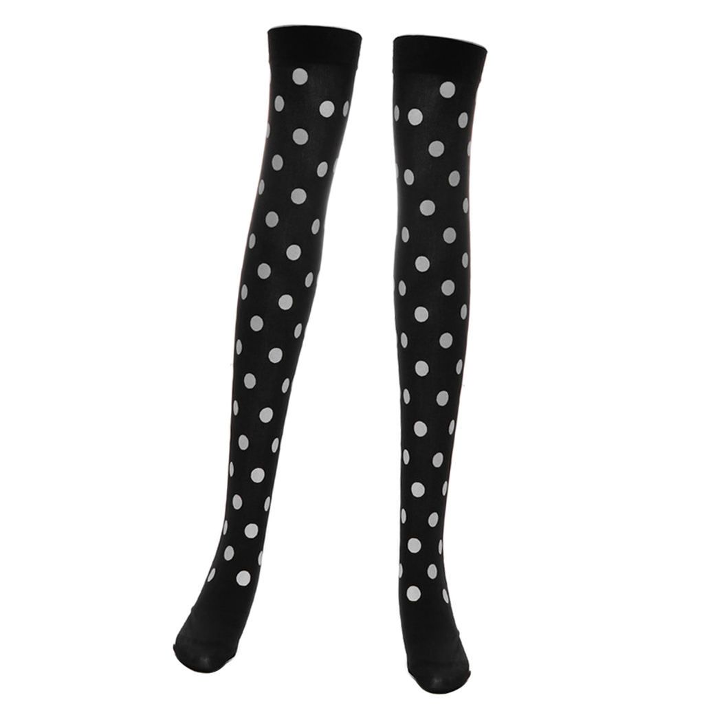 Womens Girls Extra Long Halloween Socks Over Knee White