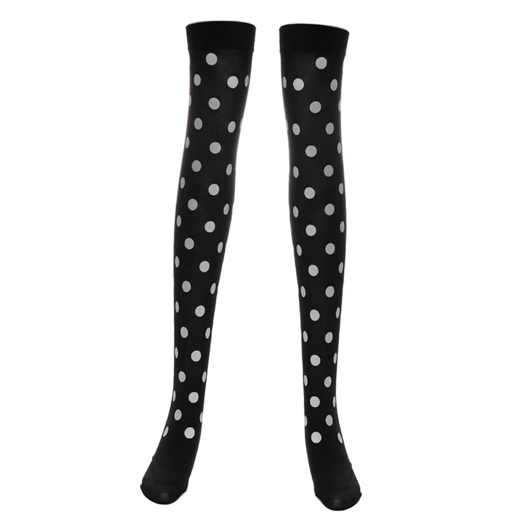 Womens Girls Extra Long Halloween Socks Over Knee White