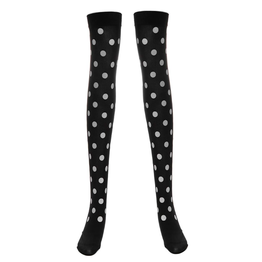 Womens Girls Extra Long Halloween Socks Over Knee White