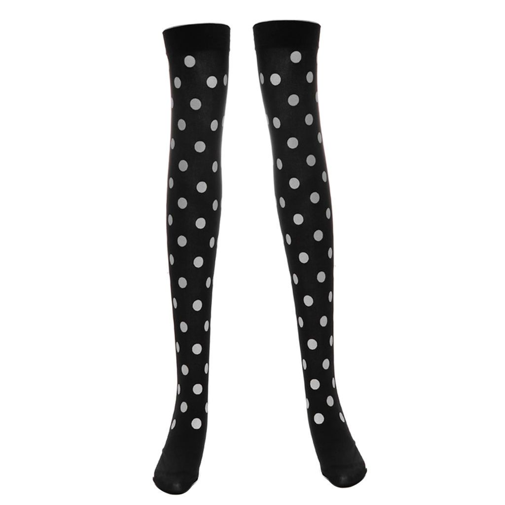 Womens Girls Extra Long Halloween Socks Over Knee White
