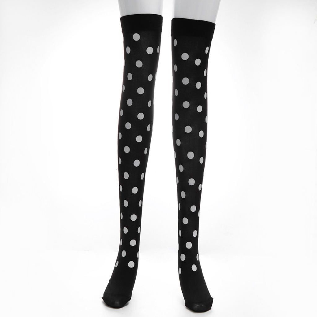 Womens Girls Extra Long Halloween Socks Over Knee White