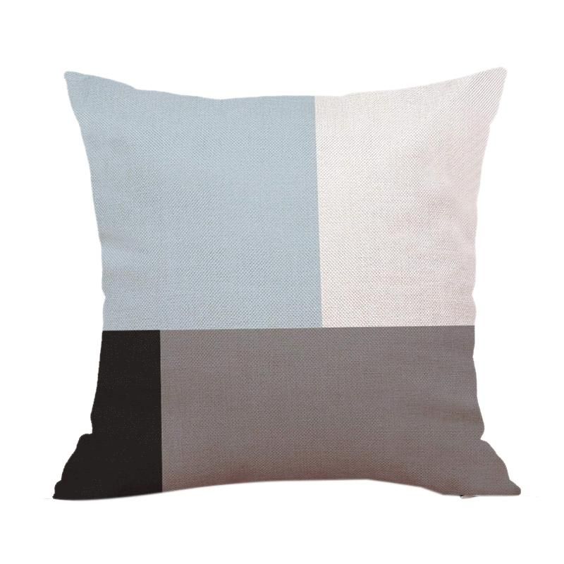Decorative Throw Pillow Covers Only For Couch, Sofa, Or Bed Set Of 4 Modern Design Geometric Stitching Pattern And Bird Pattern Set (18 X 18 Inch)