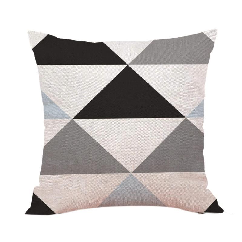 Decorative Throw Pillow Covers Only For Couch, Sofa, Or Bed Set Of 4 Modern Design Geometric Stitching Pattern And Bird Pattern Set (18 X 18 Inch)