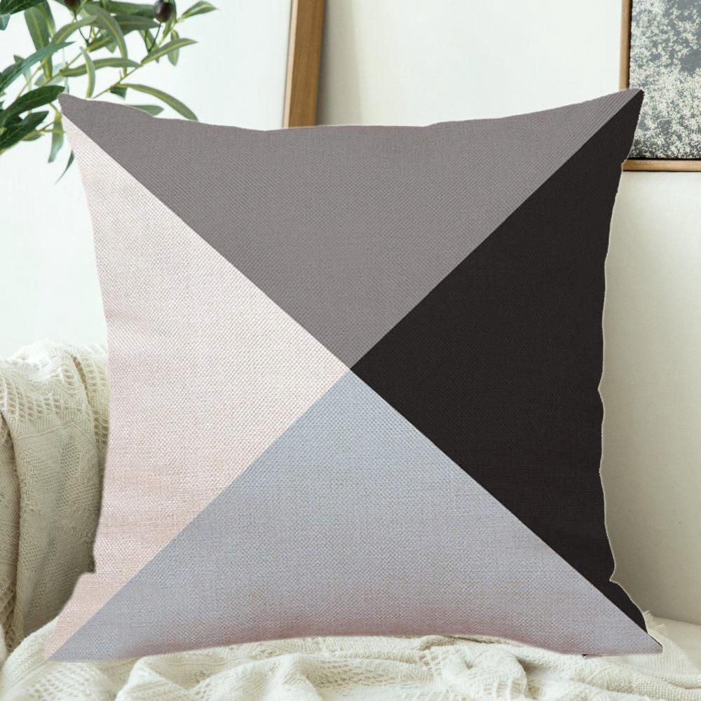Decorative Throw Pillow Covers Only For Couch, Sofa, Or Bed Set Of 4 Modern Design Geometric Stitching Pattern And Bird Pattern Set (18 X 18 Inch)