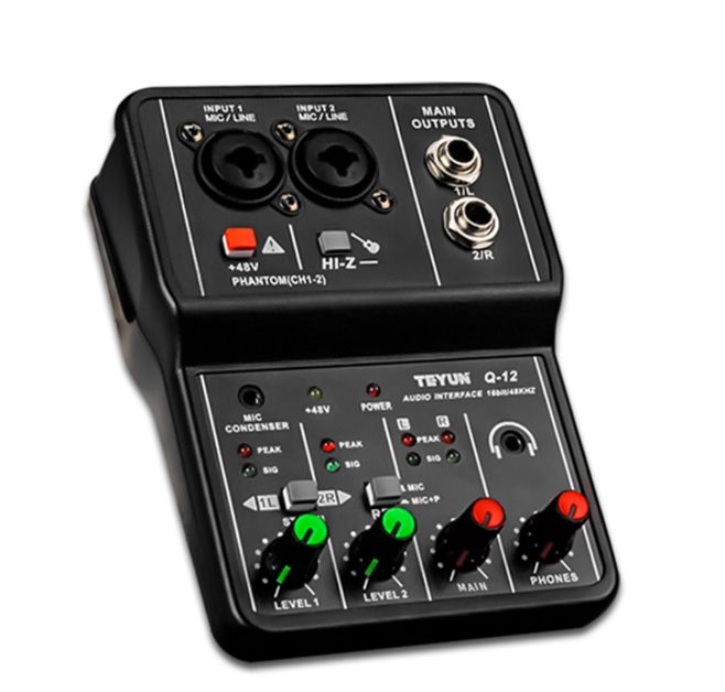 Professional Audio Sound Card With Monitor USB 2.0 PC Live