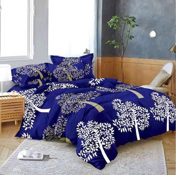 Multi Coloured Cotton Bed Sheet With Pillow Cases