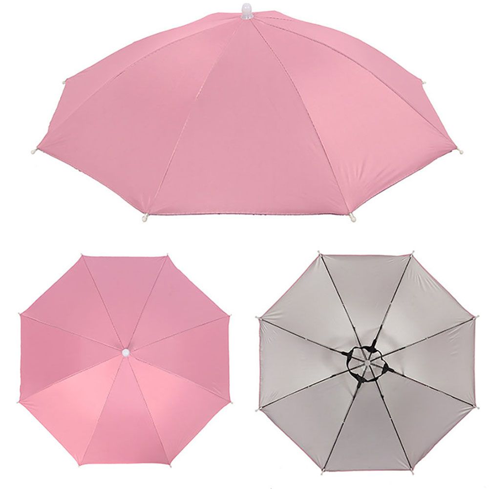 Outdoor Foldable Anti-Rain Sun Shade Adult Head-Pink