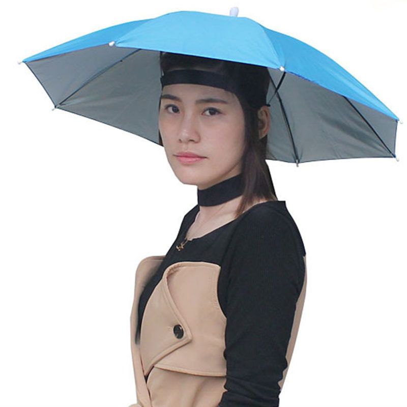 Outdoor Foldable Anti-Rain Sun Shade Adult Head-Pink