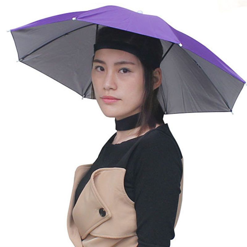 Outdoor Foldable Anti-Rain Sun Shade Adult Head-Pink