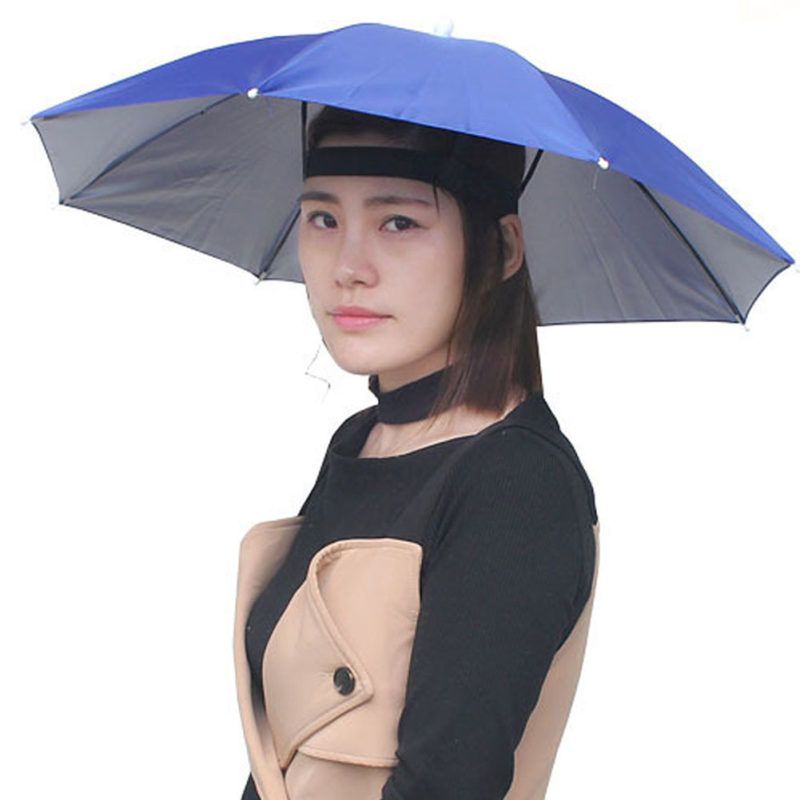 Outdoor Foldable Anti-Rain Sun Shade Adult Head-Pink