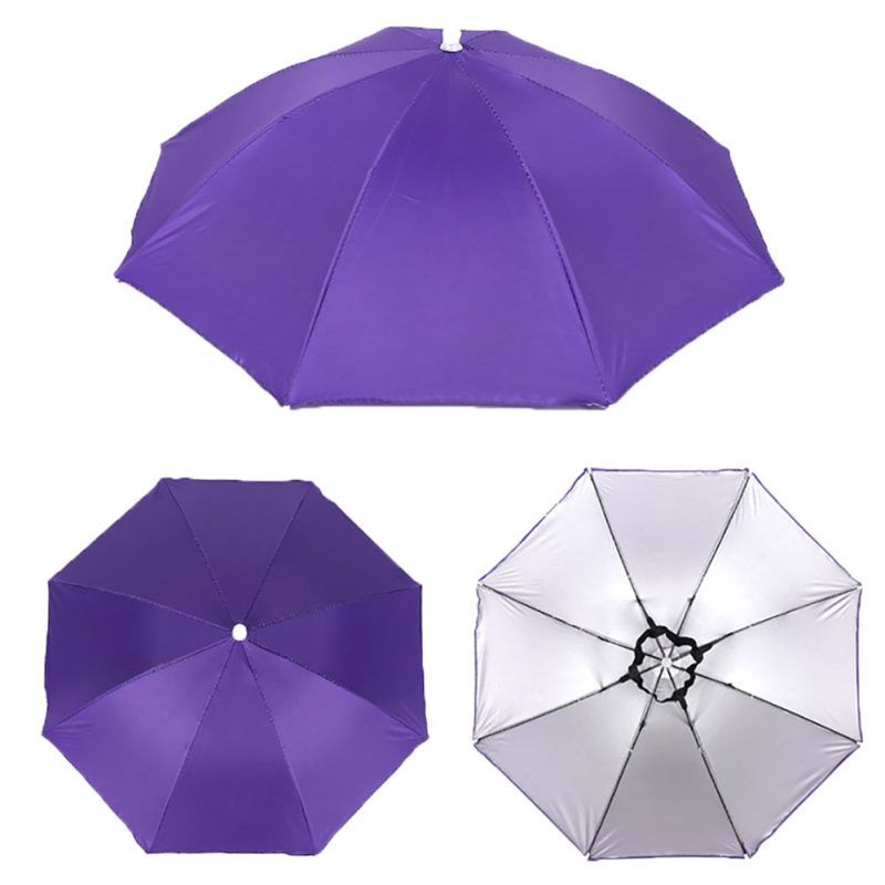 Outdoor Foldable Anti-Rain Sun Shade Adult Head-Pink