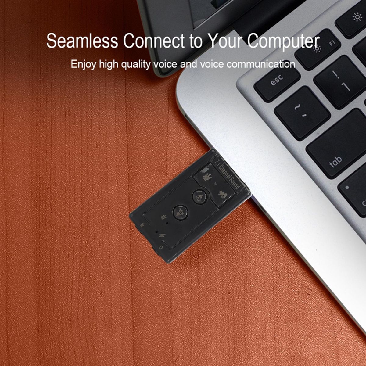 Audio Sound Card Analog 7.1 Channel USB Sound Card Adapter Black