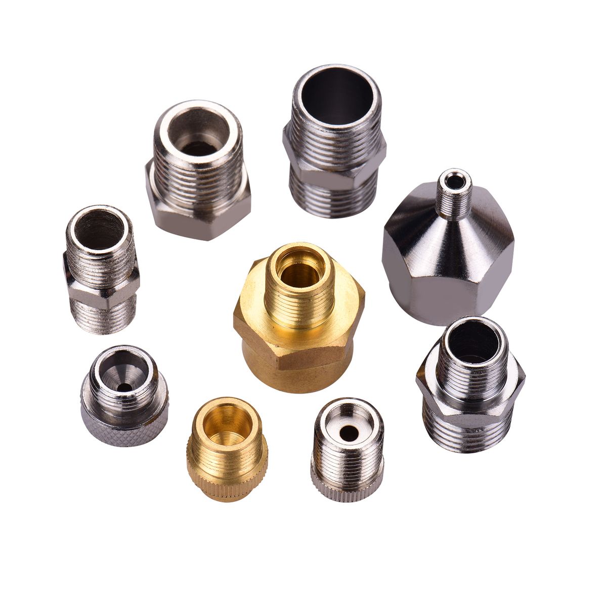 9pcs Airbrush Adapter Kit Multi-Size Fitting Connector Set