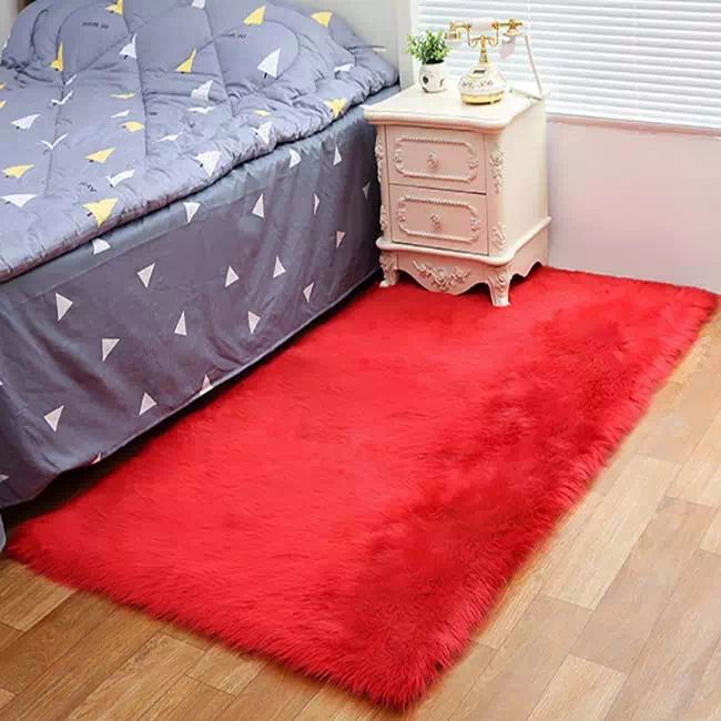 Fluffy Shaggy Faux Sheepskin Fur Centre Rug