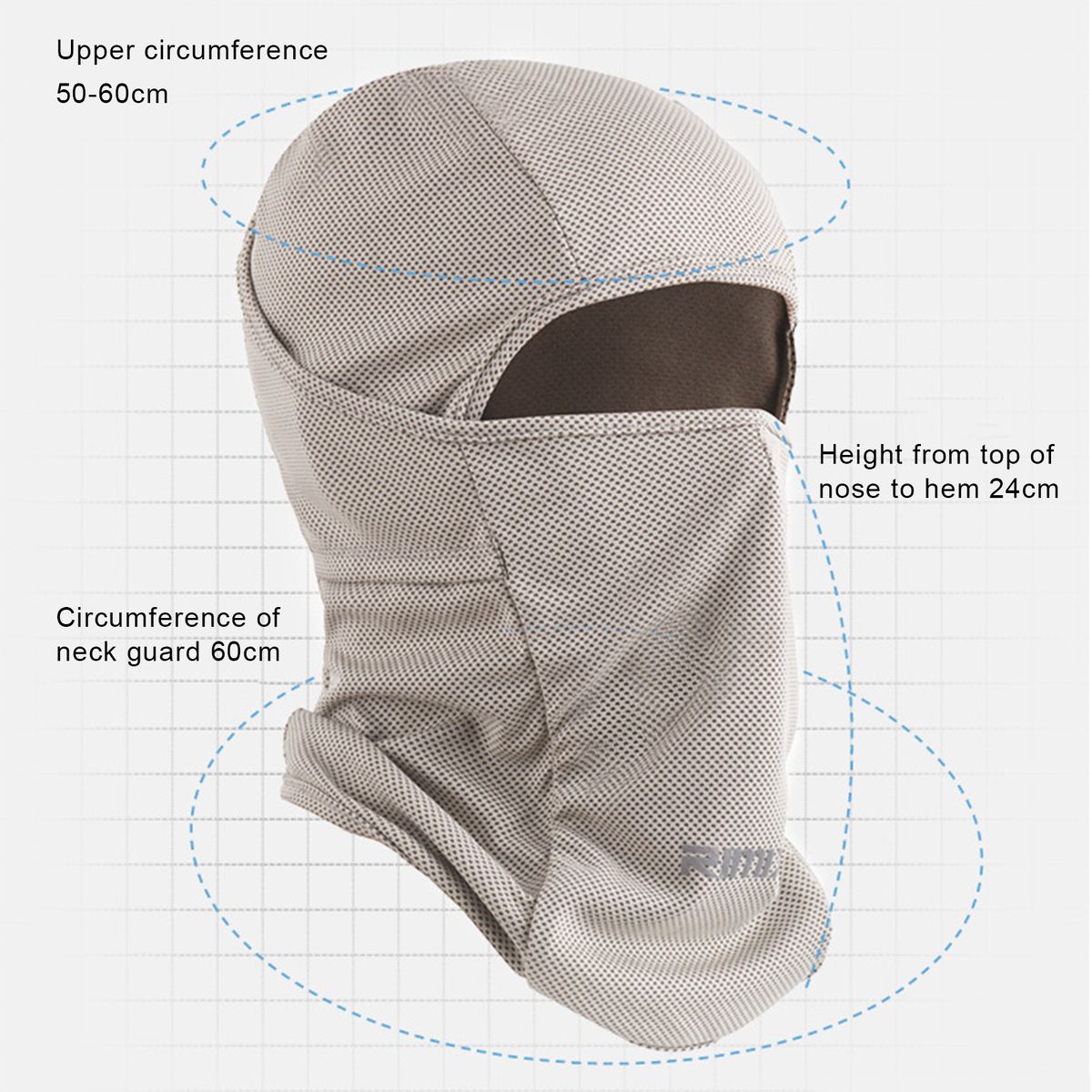 RIMIX Summer Unisex Breathable Face Cover Sunscreen-Grey