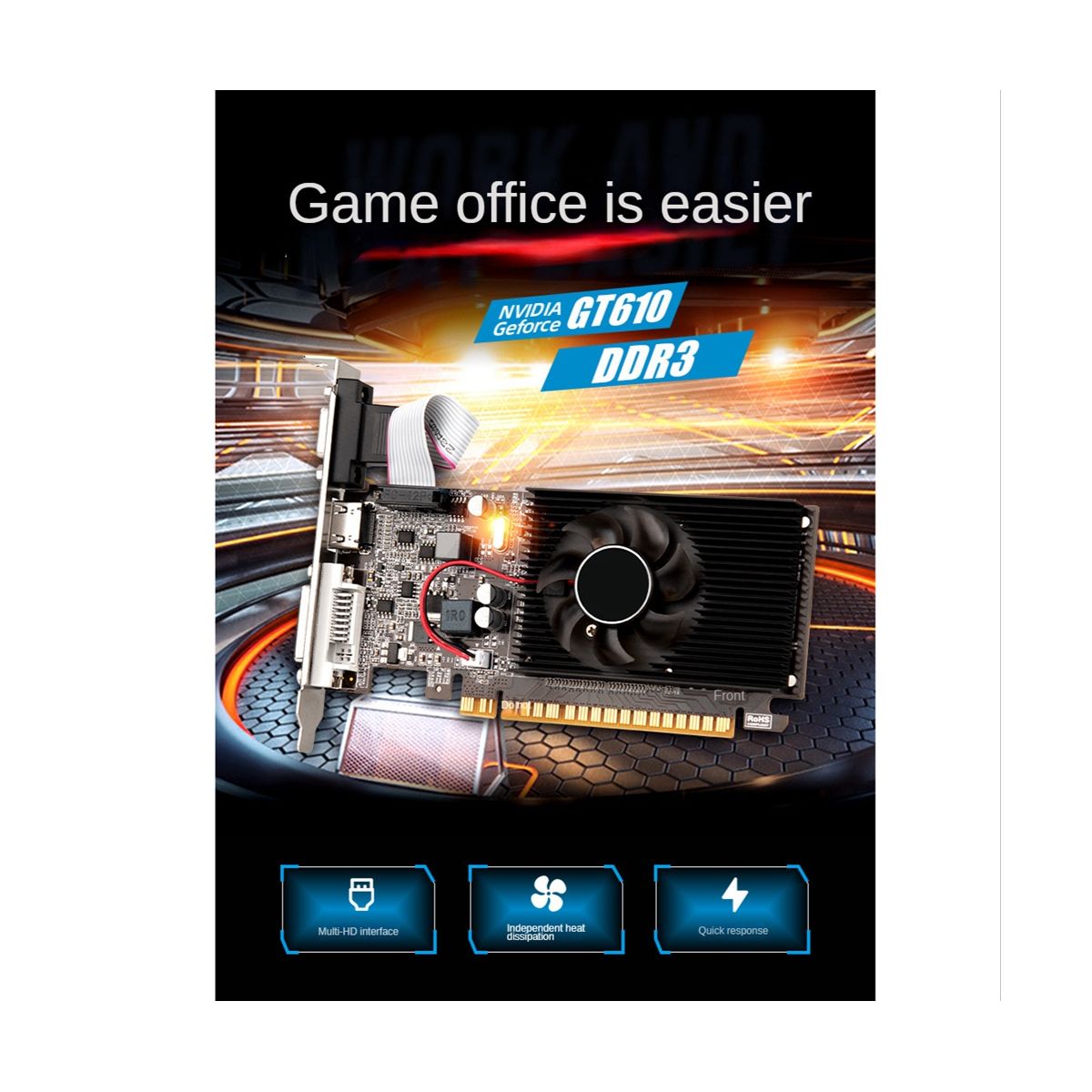 GT610 1GB Graphics Computer Desktop Gaming Small Case DDR3