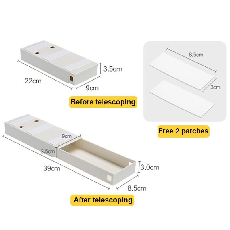 Under Desk Drawer Storage Box Home Office Stationery Drawer Organizer Punch Free Cosmetic Cutlery Storage Tray Desk Organizer