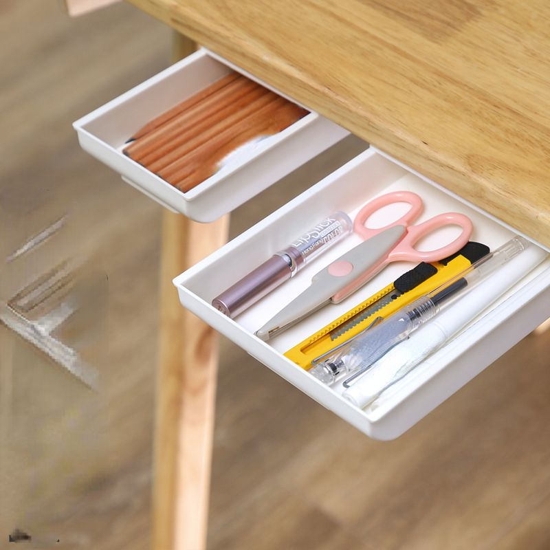 Home Organizer Box Drawer Storage Box S Stick Pencil Tray Stand for Pens Under Desk Storage Drawer  Table Drawer Box