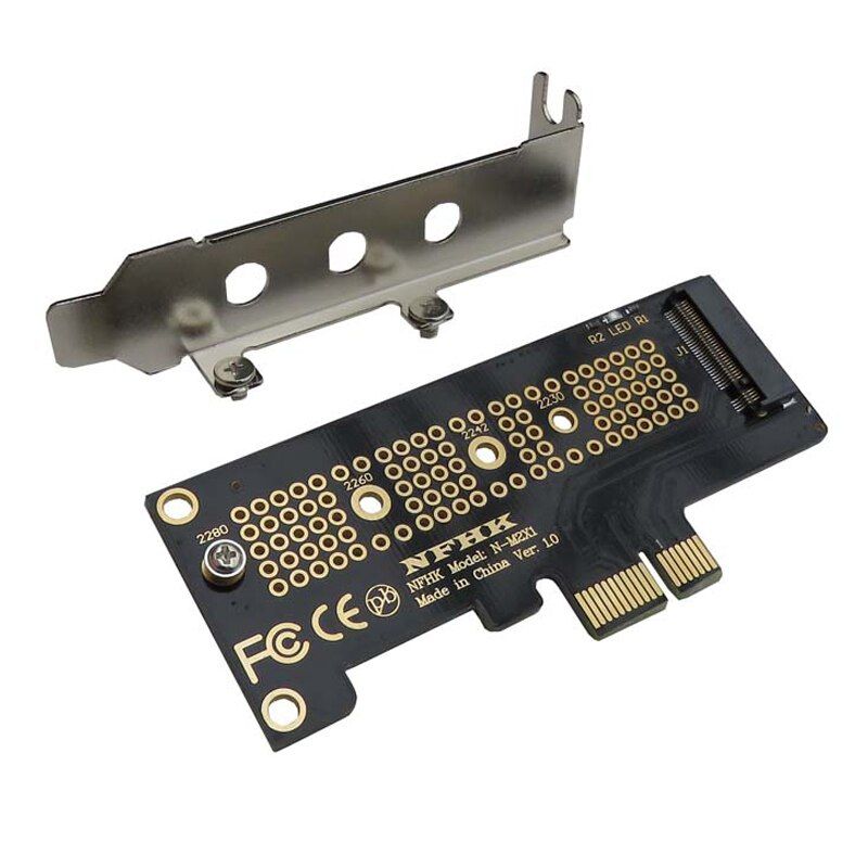 NVMe PCIe M.2  SSD To PCIe X1 Adapter Card PCIe X1 To M.2 Card With Bracket PCI-E M.2 Adapter For