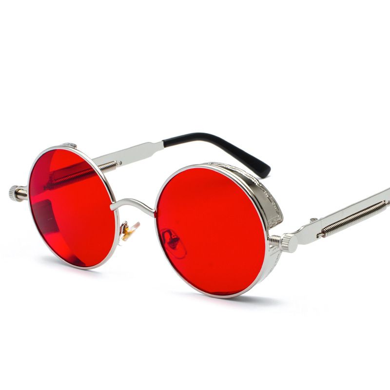 Round Sunglasses- Red And Silver