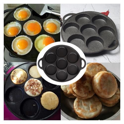 Cast Iron Non Stick Cake, Masa, Omelette Pan Maker - 7 In 1