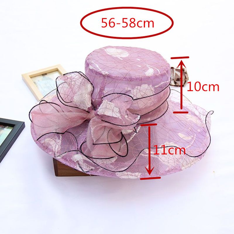 （Gray）Ymsaid 7 Color Elegant Women's Church Hats Female Beach Hat Summer Gorras Sun Hat Wedding RA