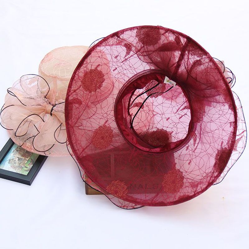 （Gray）Ymsaid 7 Color Elegant Women's Church Hats Female Beach Hat Summer Gorras Sun Hat Wedding RA