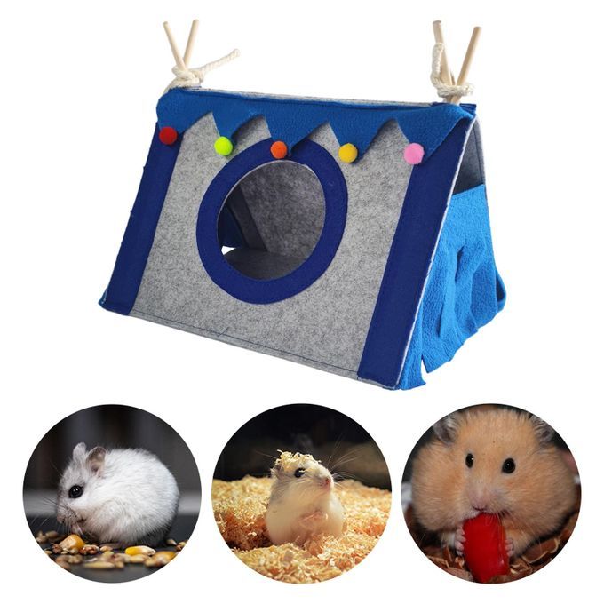 Pet Guinea Pig Hideout Cave Nest Hamster House For Rabbit Rats Blue L