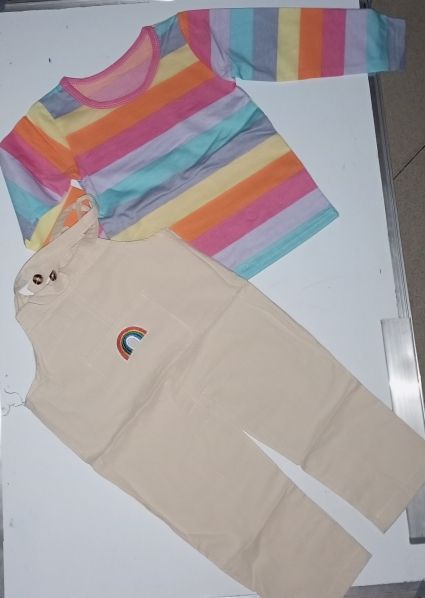 Unisex Multicolored Poop And Dungaree