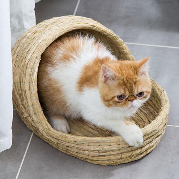 Handcraft Woven Rabbit Grass House Bed Breathable Straw Hamster Nest