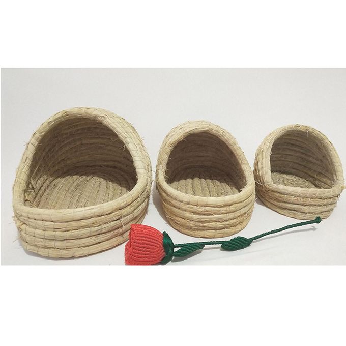 Handcraft Woven Rabbit Grass House Bed Breathable Straw Hamster Nest