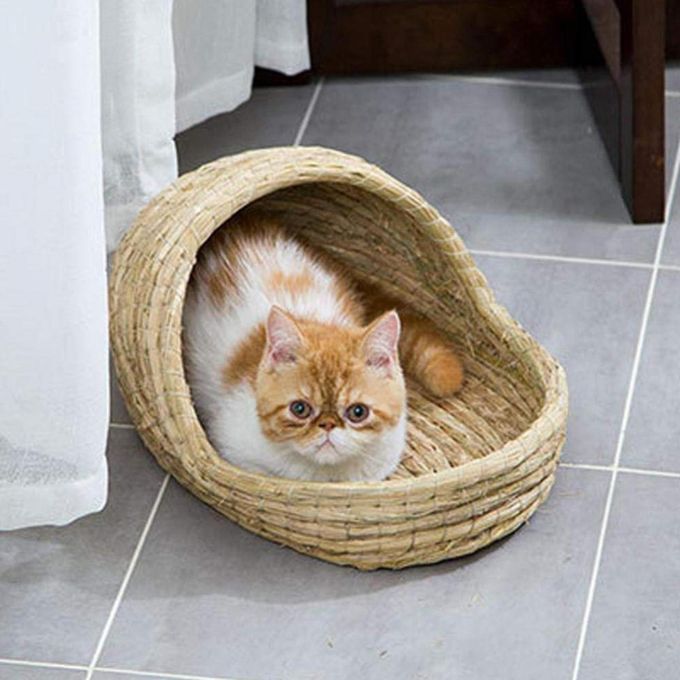 Handcraft Woven Rabbit Grass House Bed Breathable Straw Hamster Nest