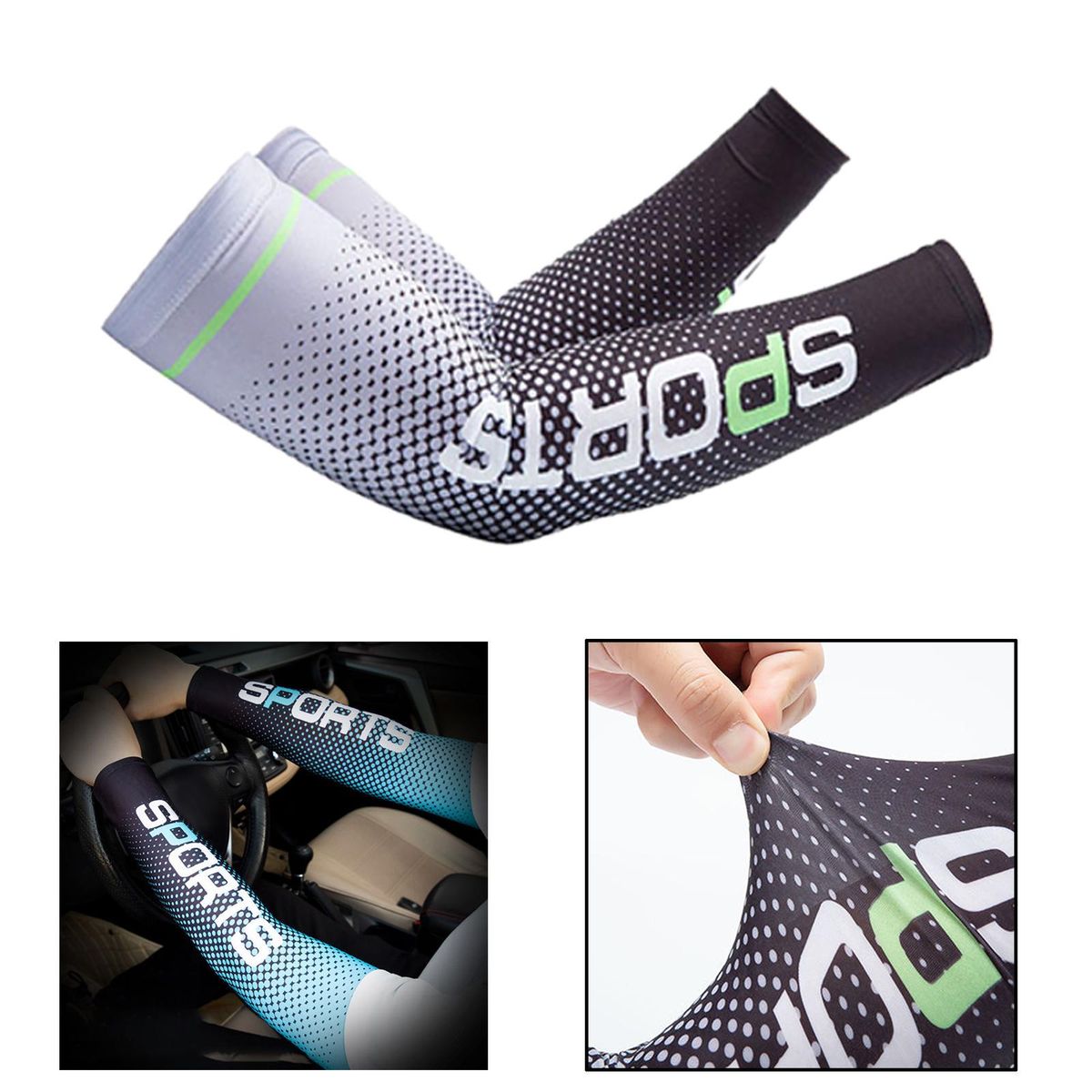Cooling Sleeves  Arm Cover For Golf Running Gray
