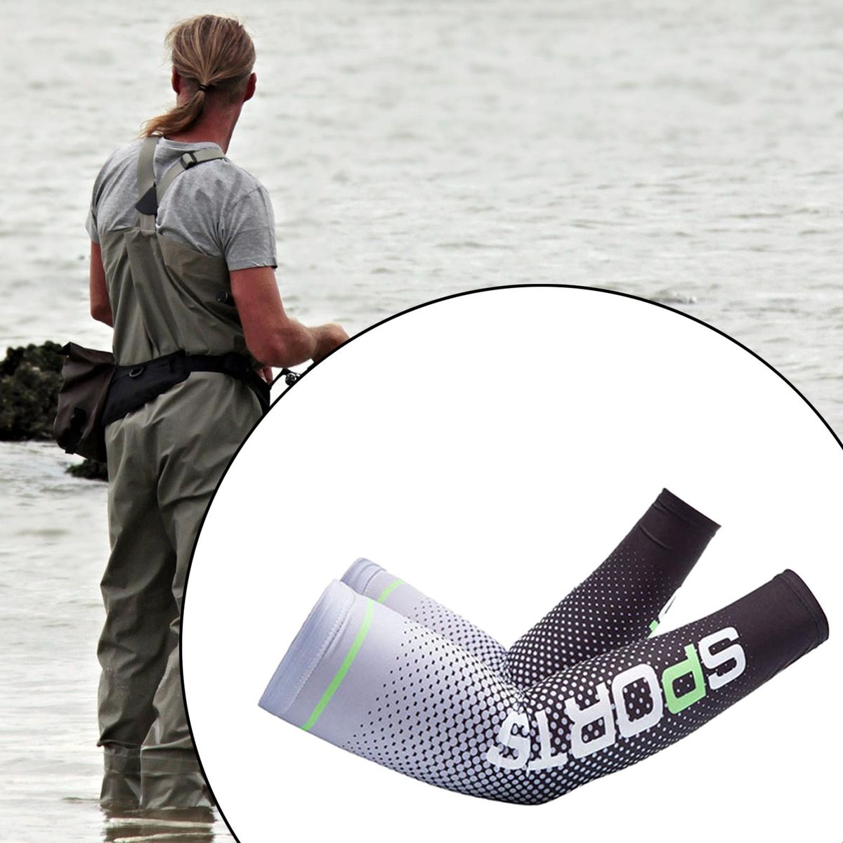Cooling Sleeves  Arm Cover For Golf Running Gray