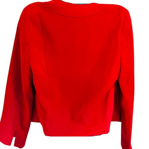 Cropped Long Sleeved Blazer - Red