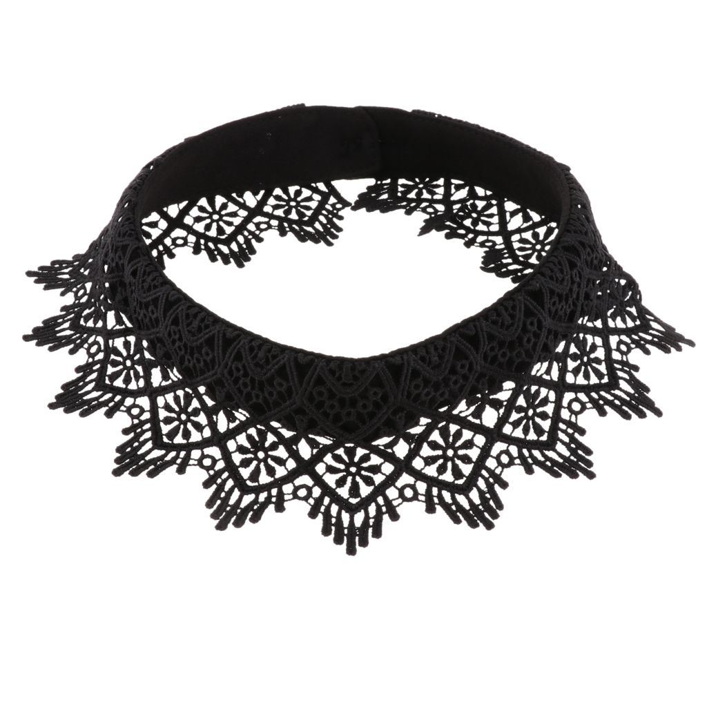 Women Girls False  Collar Choker Necklace Detachable Lace Black