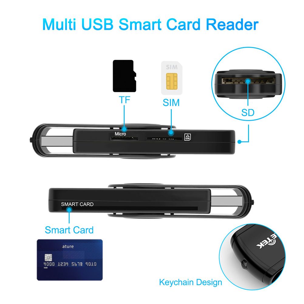 Smart External Card Reader USB 2.0 SIM Card TF Smart Memory