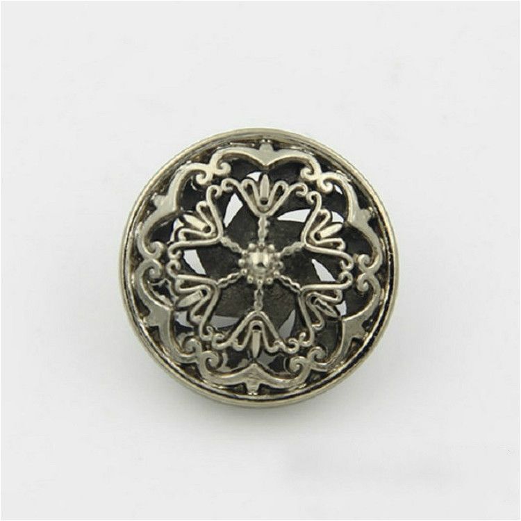 100 PCS Hollow Flower Shape Metal Button