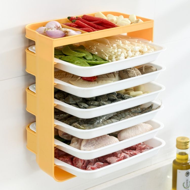 Household Vegetable Tray, Colour: Medium 6-layers (Yellow)