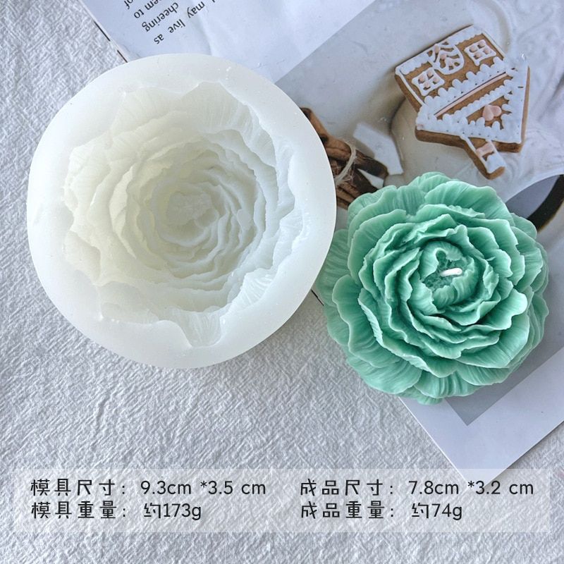 DIY Peony Flower Fragrance Candle Silicone Mold Flower