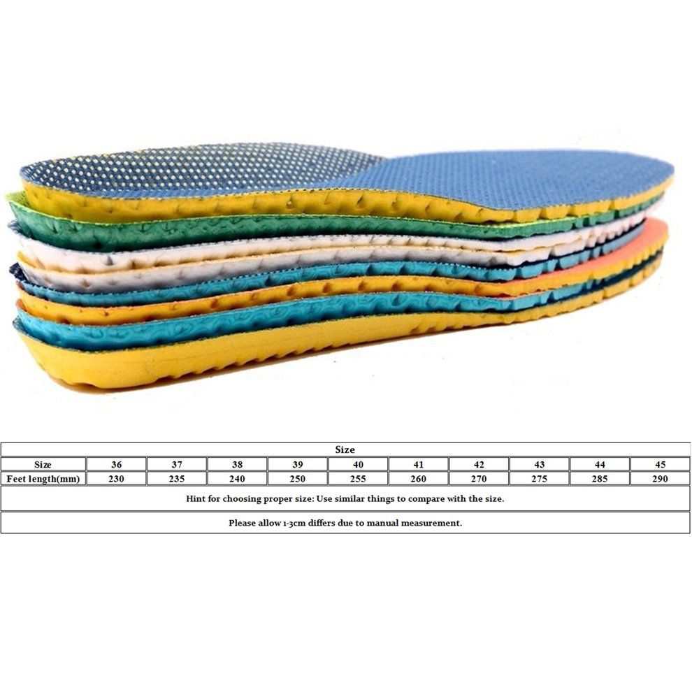 Sports Insoles Shoes Pad Silicone Soft Breathable Absorb Sweat Shoe Inserts-Black-45