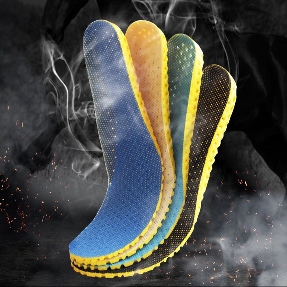 Sports Insoles Shoes Pad Silicone Soft Breathable Absorb Sweat Shoe Inserts-Black-45