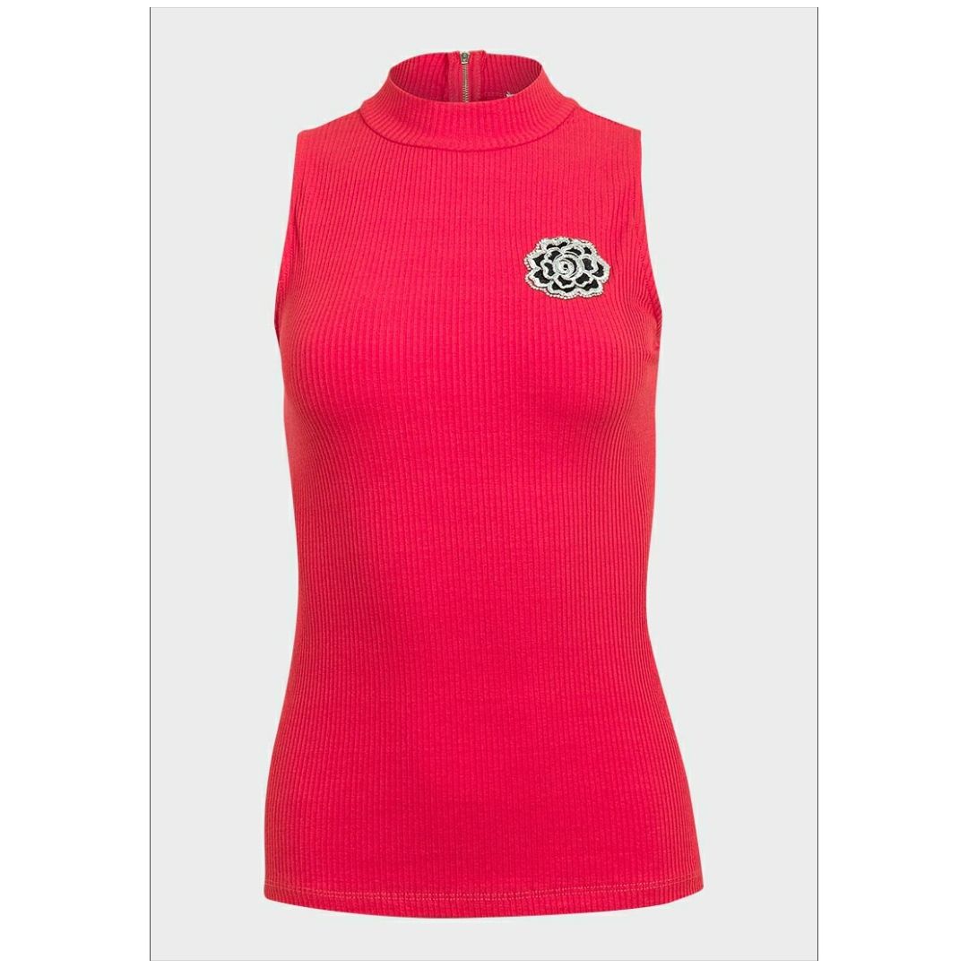 Mfed Ladies High Neckline Ribbed Sleeveless Top