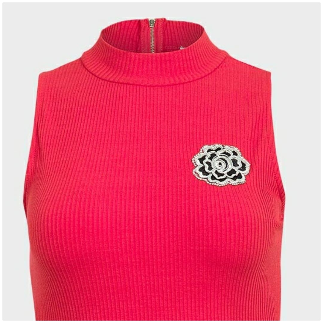 Mfed Ladies High Neckline Ribbed Sleeveless Top