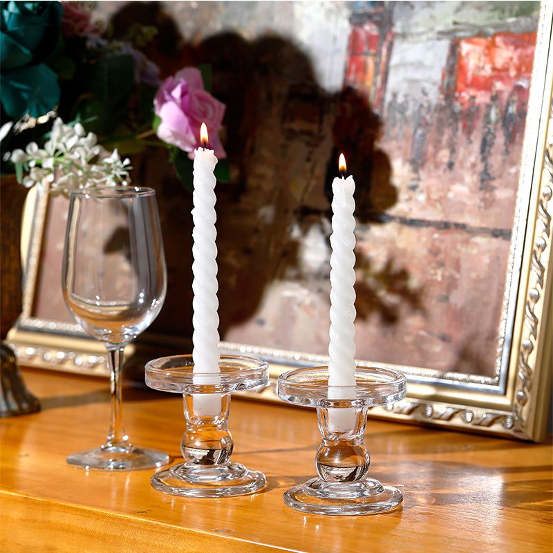 3 Pcs Glass Candle Holders Tealight Candle Pillar Candle